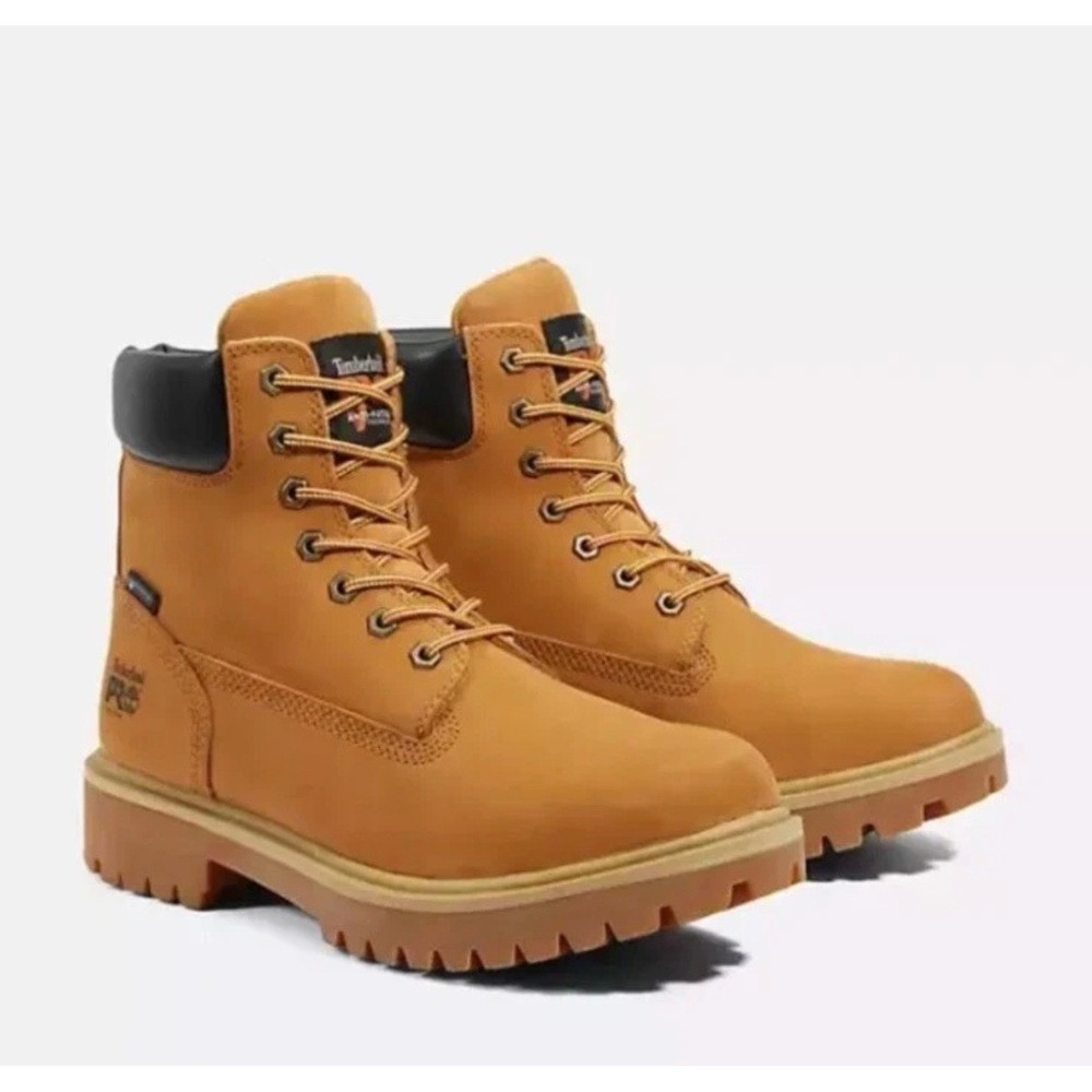 Timberland PRO Direct Attach 6 Inch Steel Toe Waterproof Work Boots Wheat 11.5